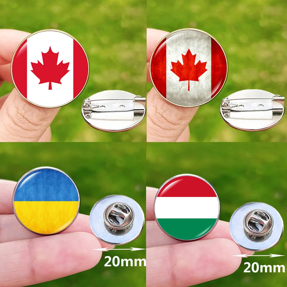 Hungary Ukraine Canada Flag Backpack Badge National Emblem Maple Leaf Custom Picture Fashion Brooch Lapel Pin