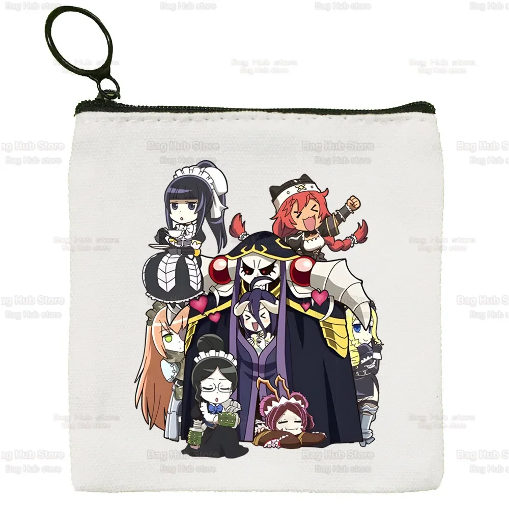 Overlord Anime kanvas dompet koin kustom Logo Ainz gaun Ooal kantong penyimpanan tas kanvas Albedo Momonga baru tas koin kunci dompet koin