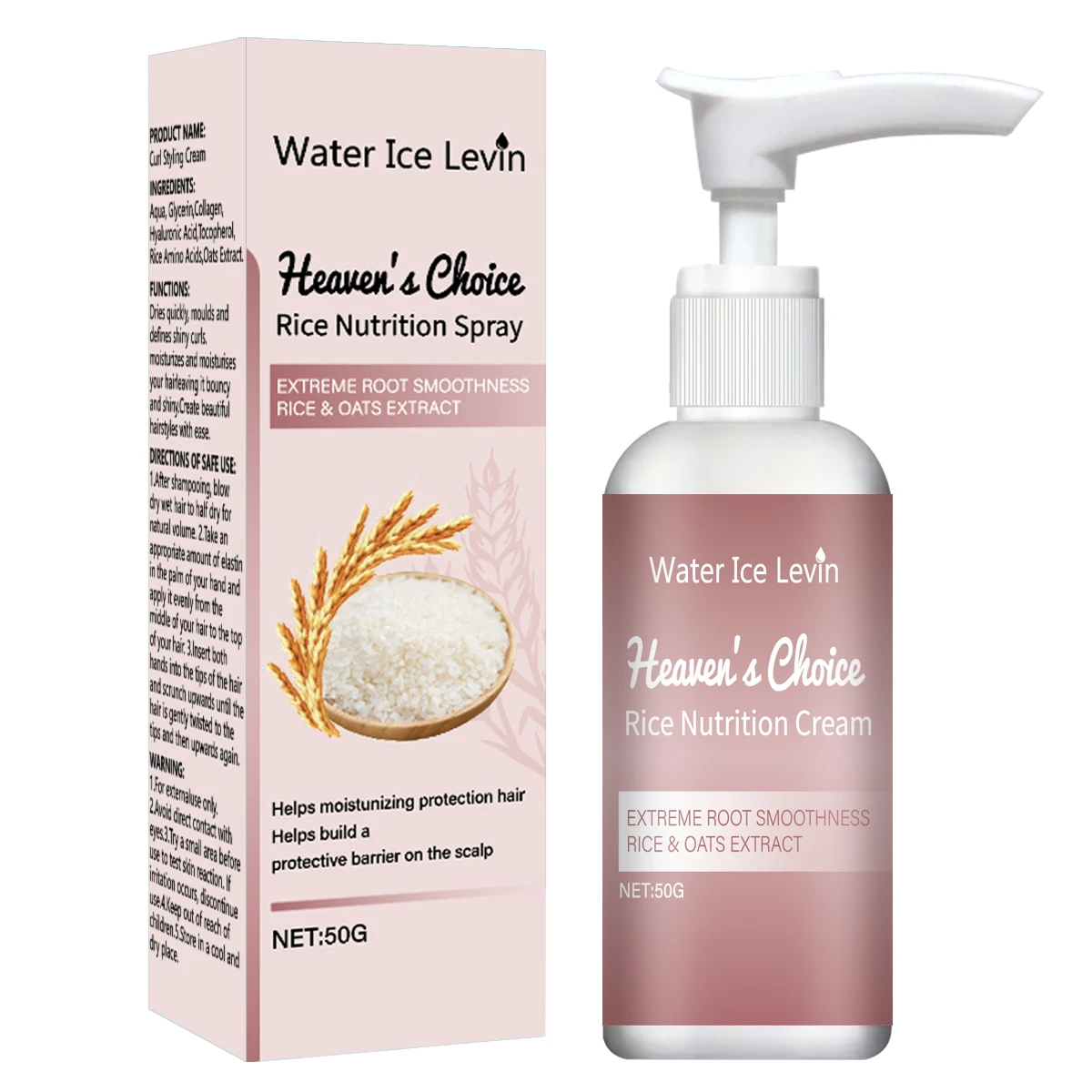 كريم تجعيد الأرز من هيفينز تشويس مع مستخلص الشوفان - تصفيف سريع الجفاف لتجعيد الشعر المحدد واللامع والتنعيم القصوى