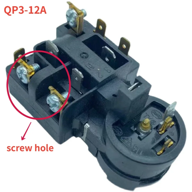 1 unidad de piezas de repuesto para compresor de refrigerador/congelador QP3-12A, relé de arranque PTC y protector de sobrecarga para nevera (orificio para tornillos)