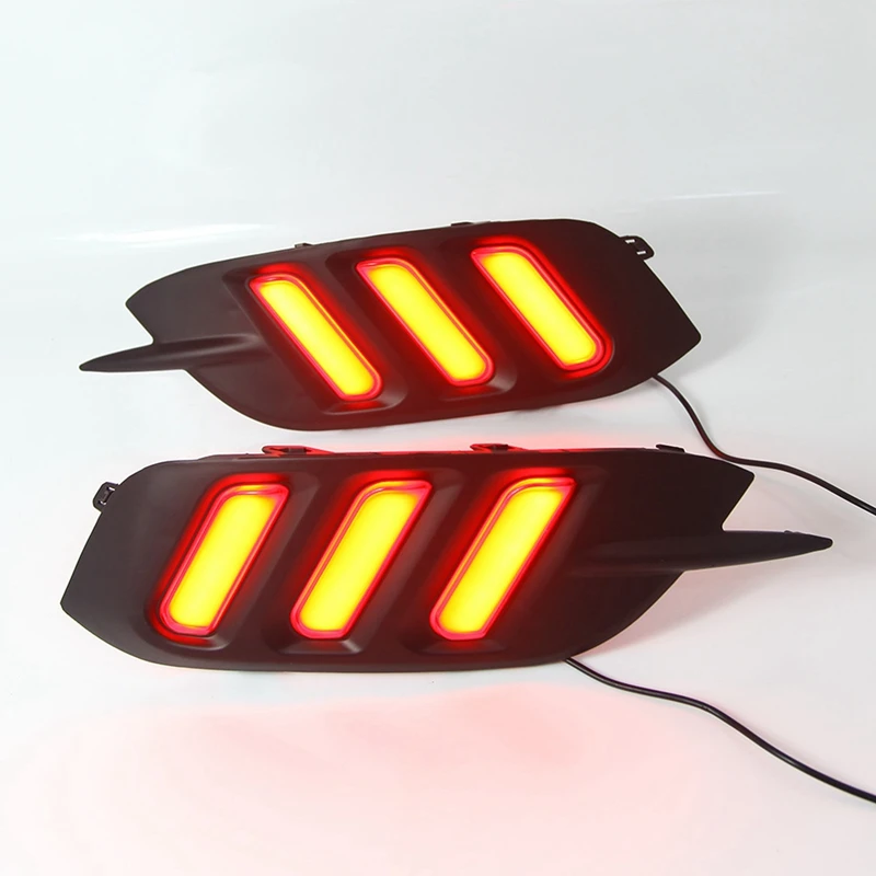 6X Car LED DRL Daytime Running Lights Rear Bumper Brake Light Tail Light Fog Lamp For Honda Civic 10Th Gen 2016-2019