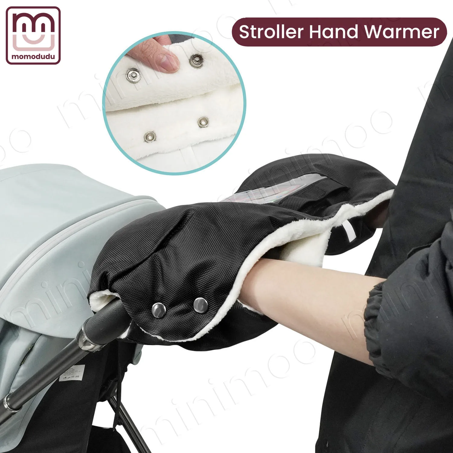 Stroller Warm Muffs, 2 Styles (With & Without Phone Pocket) - Winter Weatherproof Warm Gloves for Pushing Baby