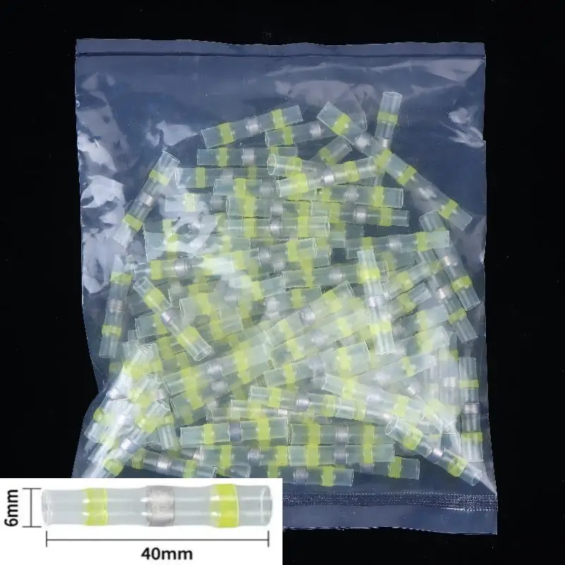 100Pcs Practical Waterproof Heat Shrink Tube With Solder Insulation Wire Terminal Connector Heat Shrink Welding Ring Terminal