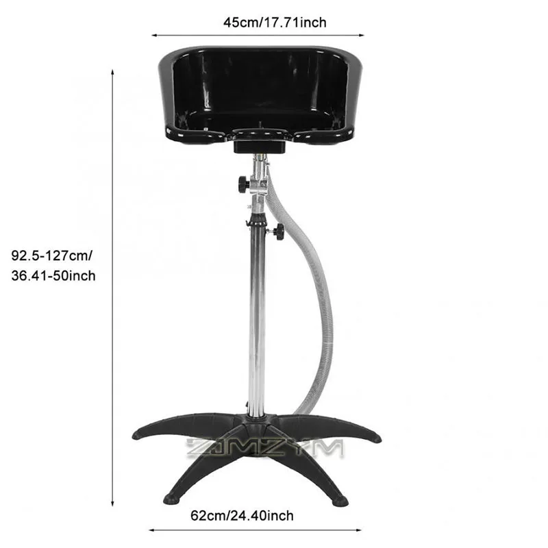 Mobile Hair Shampoo basin Portable Adjustable Height Angle Deep Splash Proof Basin Salon Shampoo Basin