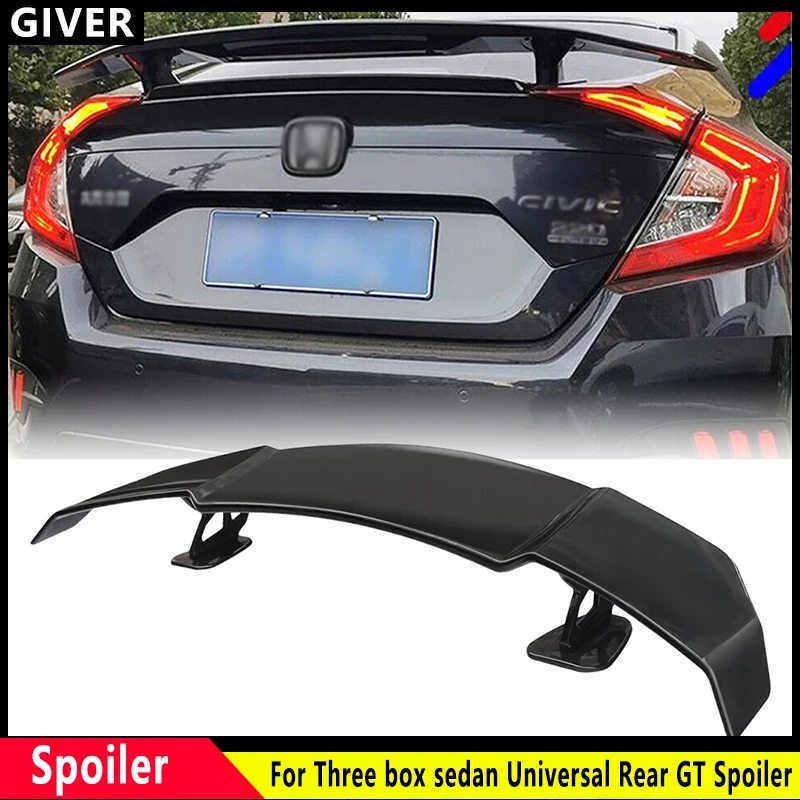 

For Three box sedan Universal Rear GT Spoiler Adjustable Racing Trunk Wing Gloss Black Tailgate Body Kit 10th Civic Accessories