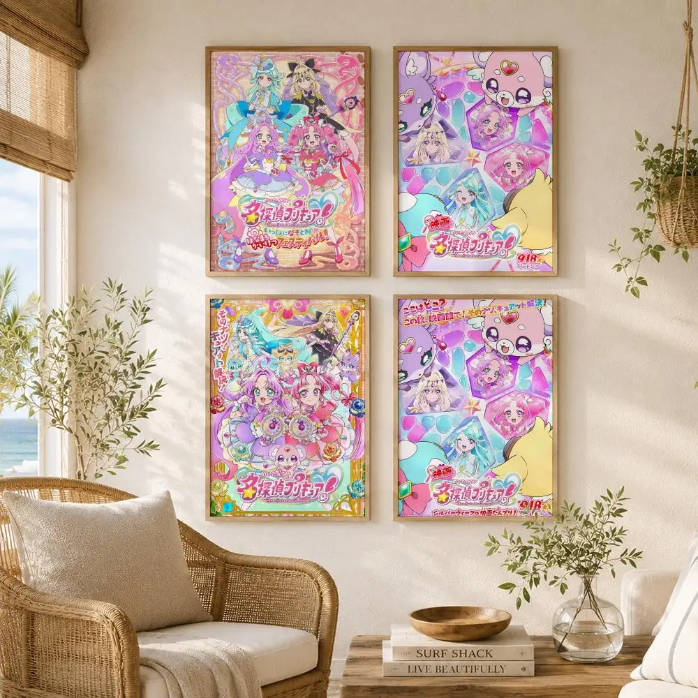 Magical Girl Anime S-Star Detective Precure Poster Versatile HD Waterproof Wall Art Self-Adhesive Decor for Any Space Ideal Gift