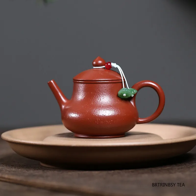 

Tradition Yixing Handmade Purple Clay Teapot Raw Ore Zhu Mud Tea Pot Small Capacity Kettle Chinese Household Zisha Teaware 80ml