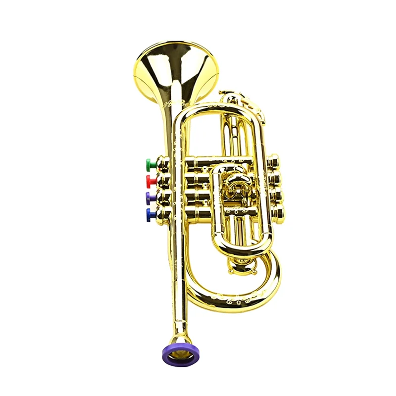 Trompent dorée ABS pour enfants, instruments à vent, jouet musical, dos, 4 couleurs prédire