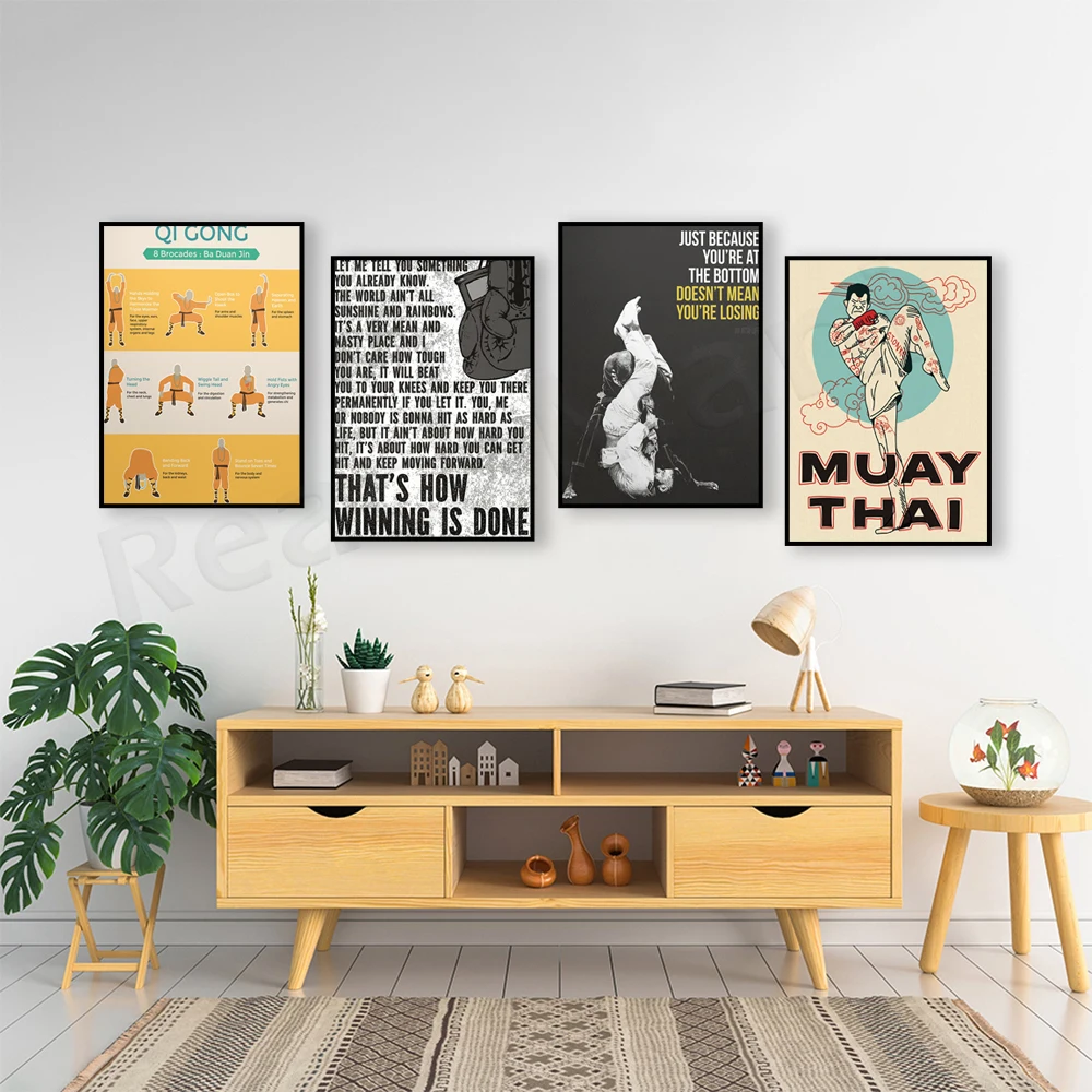 

Muay Thai, Jiu Jitsu poster, Qigong poster, typography motivational, front print, gym home decor, martial arts gift