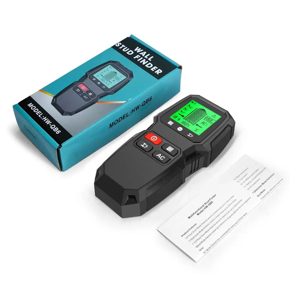 High Accuracy Electric Wall Scanner Sensor with LCD Display Accurately Locate Smart Stud Finder Sound Warning Efficiently Setect