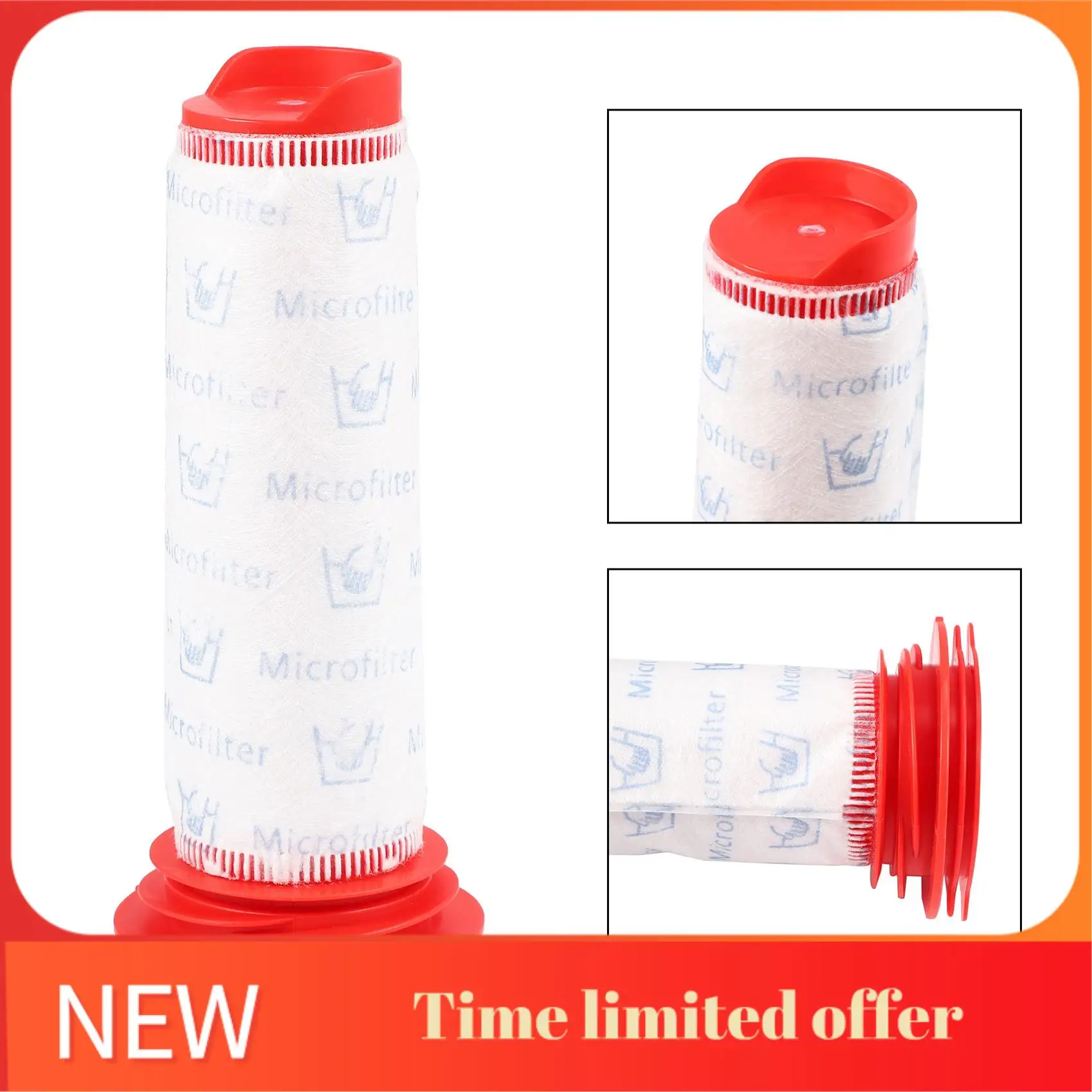 

ABHU Washable Main Stick Filter + Foam Insert For Athlet Cordless Vacuum Cleaner (2 Of Each)