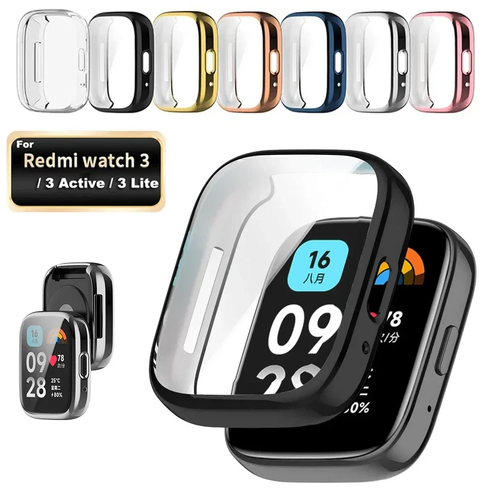 Case For Redmi Watch 4 Smart Watchband Soft TPU Full Screen Protector Cover for Xiaomi Redmi Watch 3 Active Lite Accessories