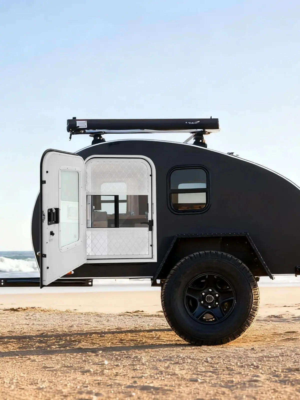 26x36 Zoll Aluminium-Wohnmobiltür mit Fenster und Fliegengitter, abschließbare Einstiegtür für die rechte Beifahrerseite, Ersatz für Wohnwagen, Reisemobil, Caravan, 5th Wheel, Teardrop Camper, weiße,