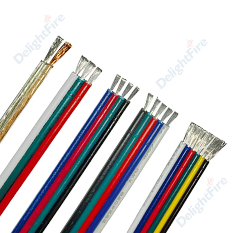 LED Strip Extension Cables 2/3/4/5/6pin 22 20 18 AWG LED Cable Electrical Wire For 5050 3528 RGB RGBW WS2812B LED Strip Light