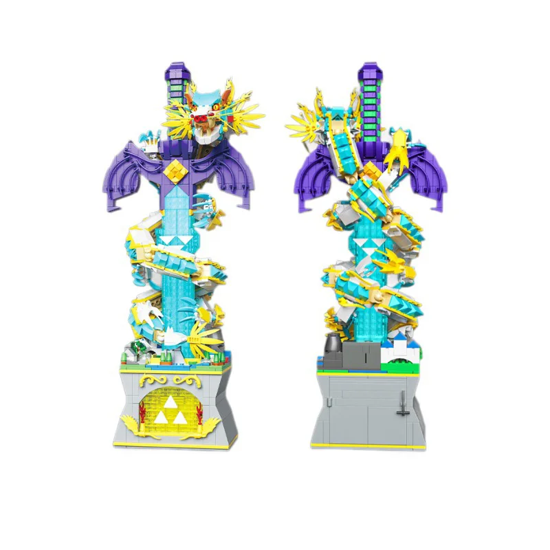 Idea Classic Game Flying Loong Building Block Dragon Sword Construction Model Sets Brick Educational Toys Collection For Gifts