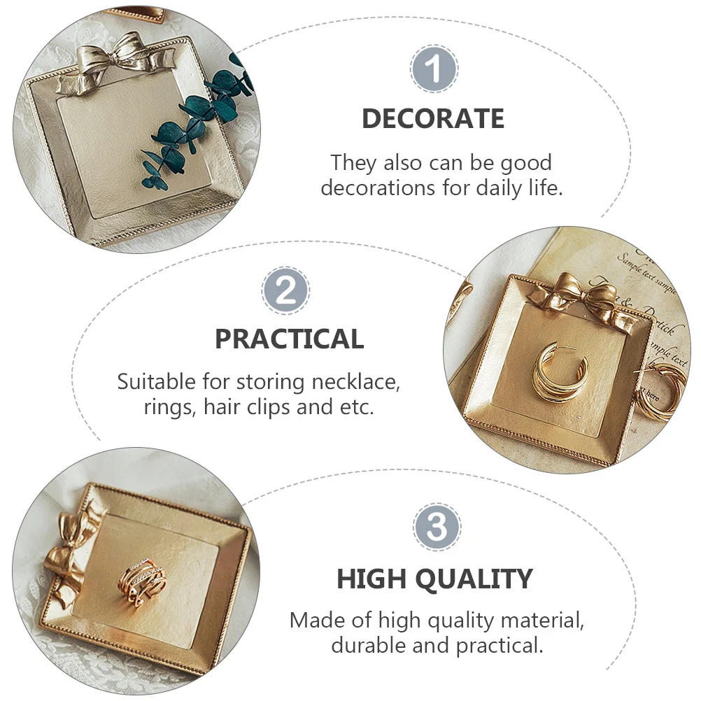 

1Set Retro Trays Photo Props Durable Nordic Metal Luster Creative Photography Accessories Home Decor Necklace Ring Storage