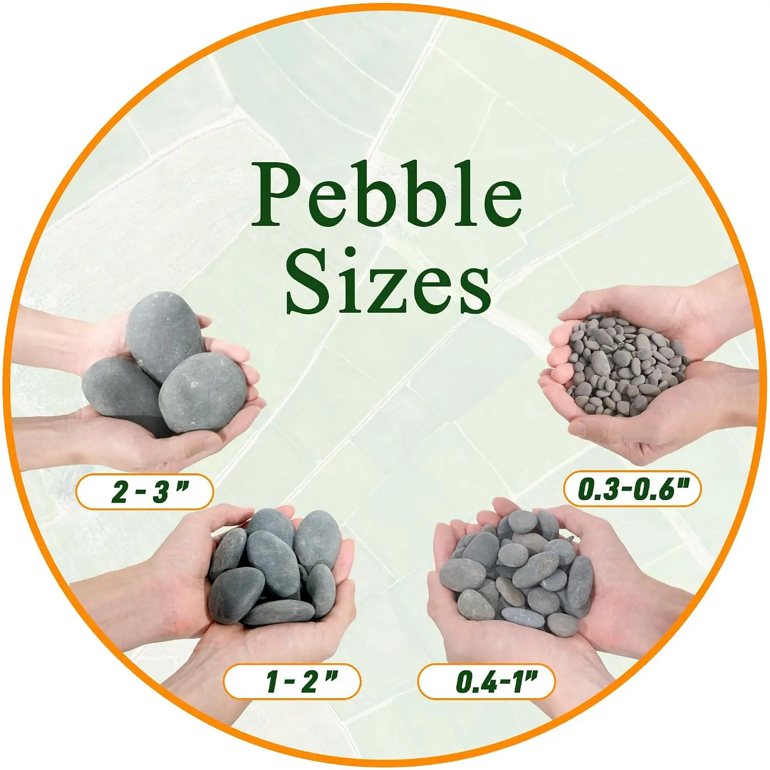 45 LB Mexican Beach Pebbles, 0.4-1 Inch Natural Unpolished Bulk Rocks, Decorative River Rocks for Landscaping Garden Paving