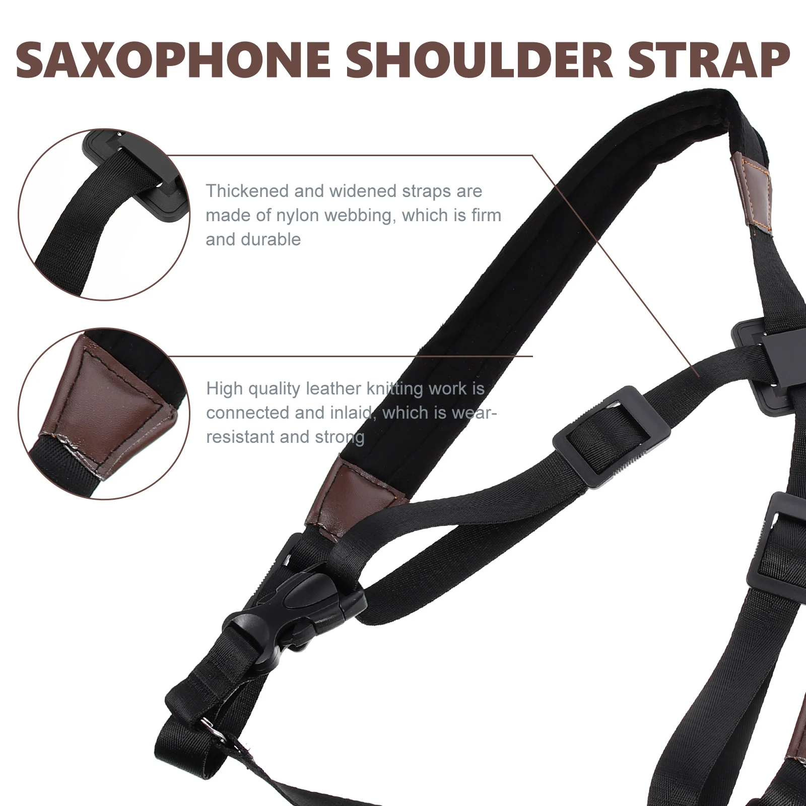 

Saxophone Harness Strap Adjustable Sax Shoulder Chest Strap Replacement Accessory Kids Belt Music Instrument Parts