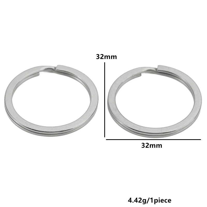 10pcs Stainless Steel Flat Split Keyring & Open Jump Rings for Keychains