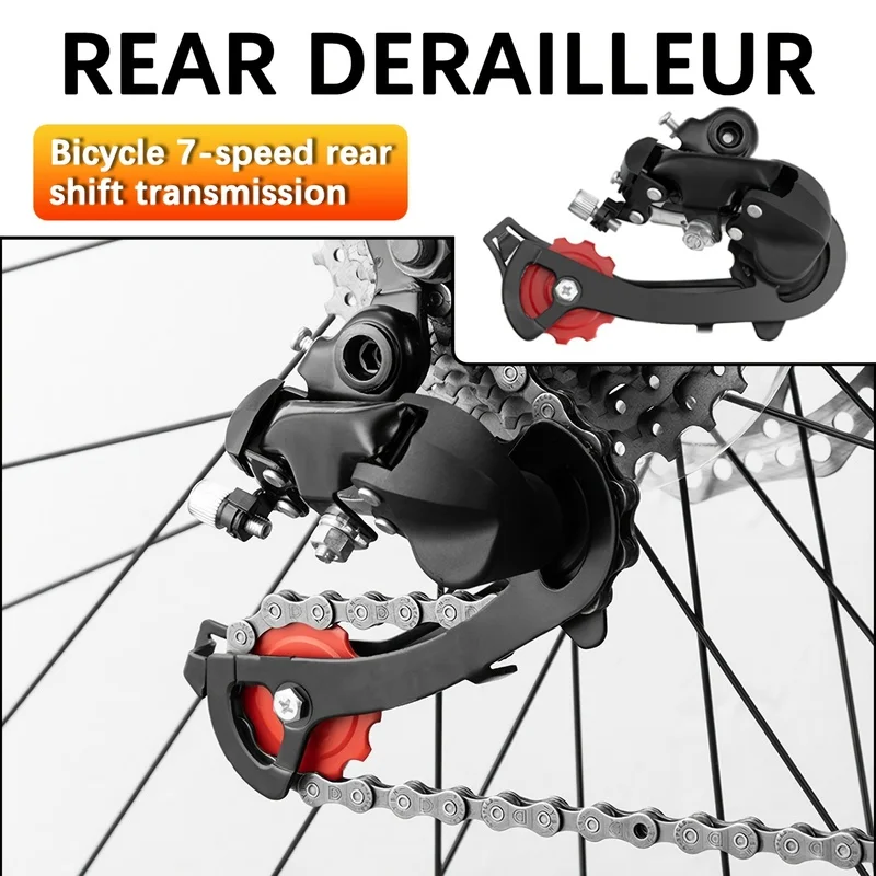 Bicycle Derailleur Set Including Shifter & Derailleur, 7/8 Speed Gear Shift Equipment, Speed Regulator, Bike Replacement Parts