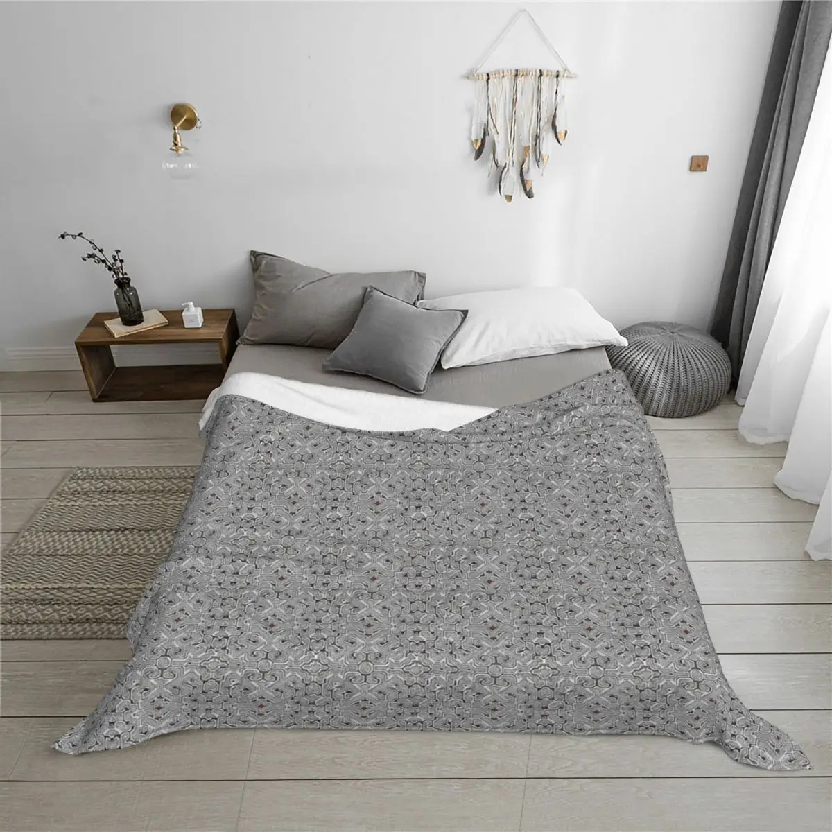 شيبو كونيبو الأبيض بيرو الغابة نمط بيرو الغابات المطيرة الأمازون القبلية تصميم رمي بطانية الأربعاء المعزي بطانيات سرير #3