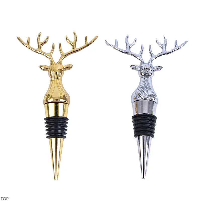 New Stainless Steel Deer Stag Head Wine Pourer Unique Wine Bottle Stoppers Wine Aerators Bar Tools Christmas Wine Bottle Stopper