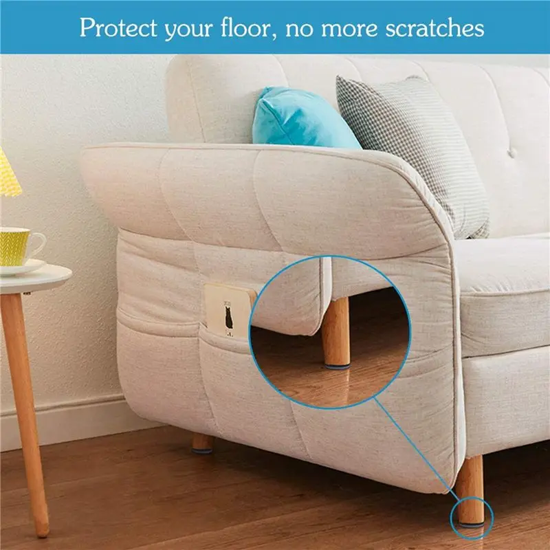 ABUL-72Pcs 25Mm Furniture Glides Self Adhesive Chair Leg PTFE Sliders For Furniture Easy Movers (Round)