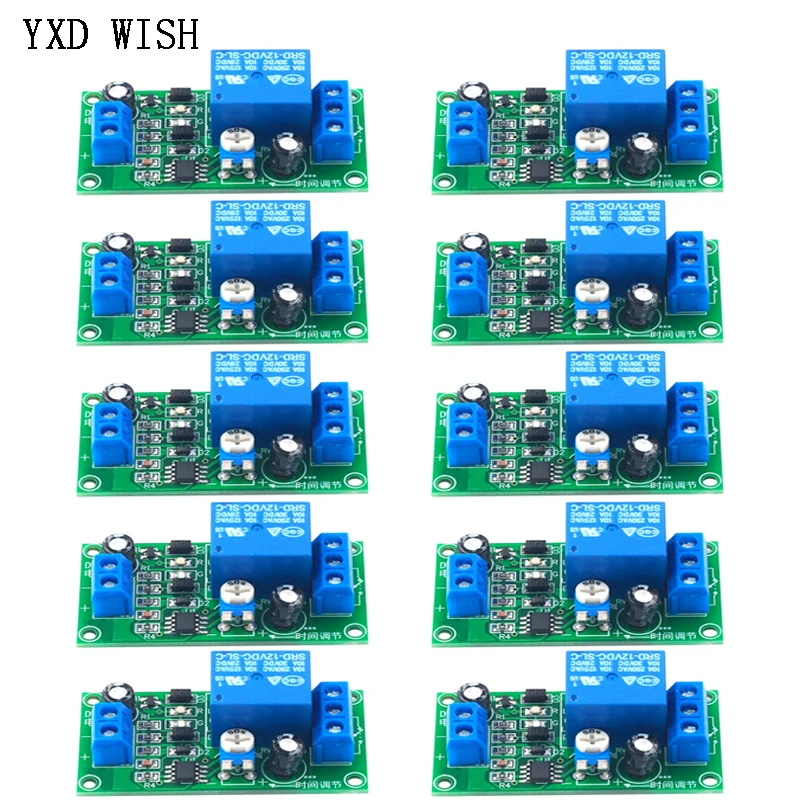 

10pcs NE555 DC 12V Time Delay Relay Module Adjustable Timer Switch Auto Cut Off Timing Relay For Home Car DIY Electronic Kit