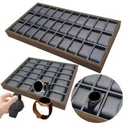 Watch Display Tray Showcase with Velvet Pillow 30/24 Slots Watch Organizer Display for Counter Friend Dresser Bracelet Pendants