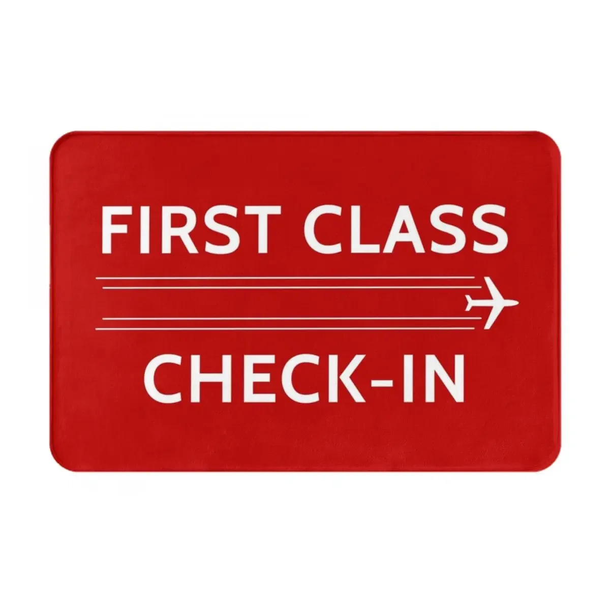 First Class Check-In Sign Doormats Rug Carpets Mat Footpad Polyester Non-slip Absorbent Mat Entrance Kitchen Bedroom Balcony