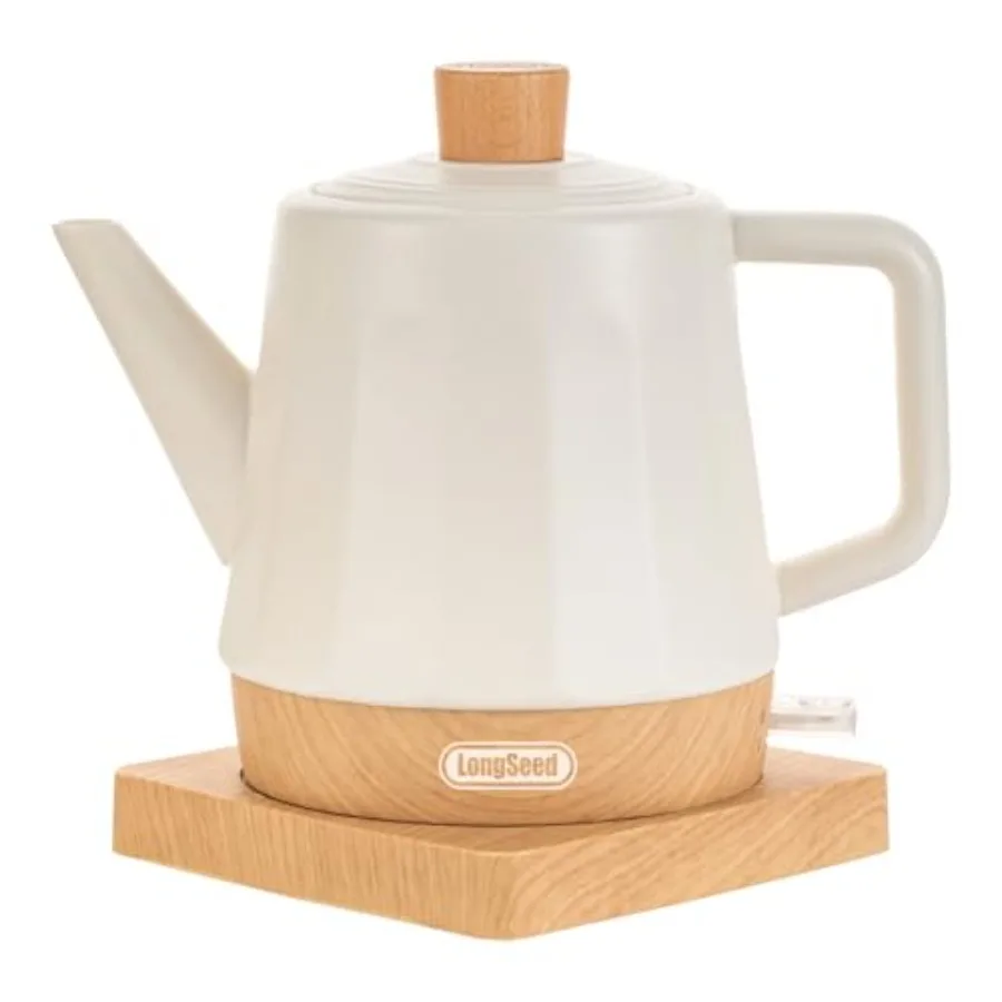 

Керамический электрический чайник кремово-белого цвета, 1.2 л, 1000 Вт, с автоматическим отключением, для кофе, чая, горячей воды, с защитой от выкипания