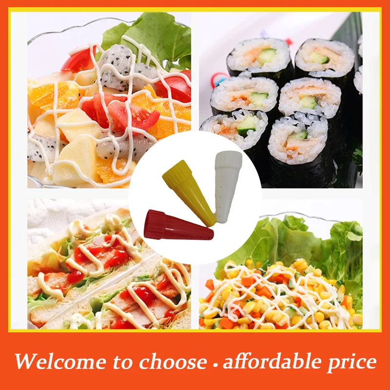 VP 3Pcs/Set Ketchup/Salad/BBQ Sauce Accessories Kitchen Ketchup Squeeze Bottle Plastic Syrup Dispenser Salad Dressing Dispensers