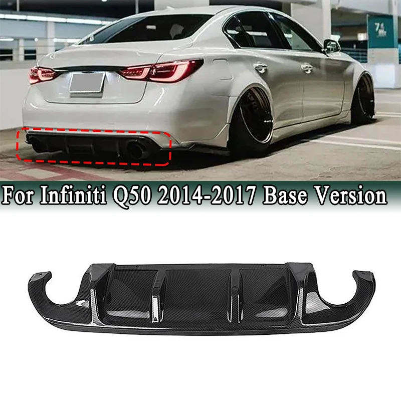 

Для Infiniti Q50 Sedan 2014-2017 базовая версия, диффузор заднего бампера, блеск для губ, черный спойлер заднего бампера с эффектом углеродного волокна