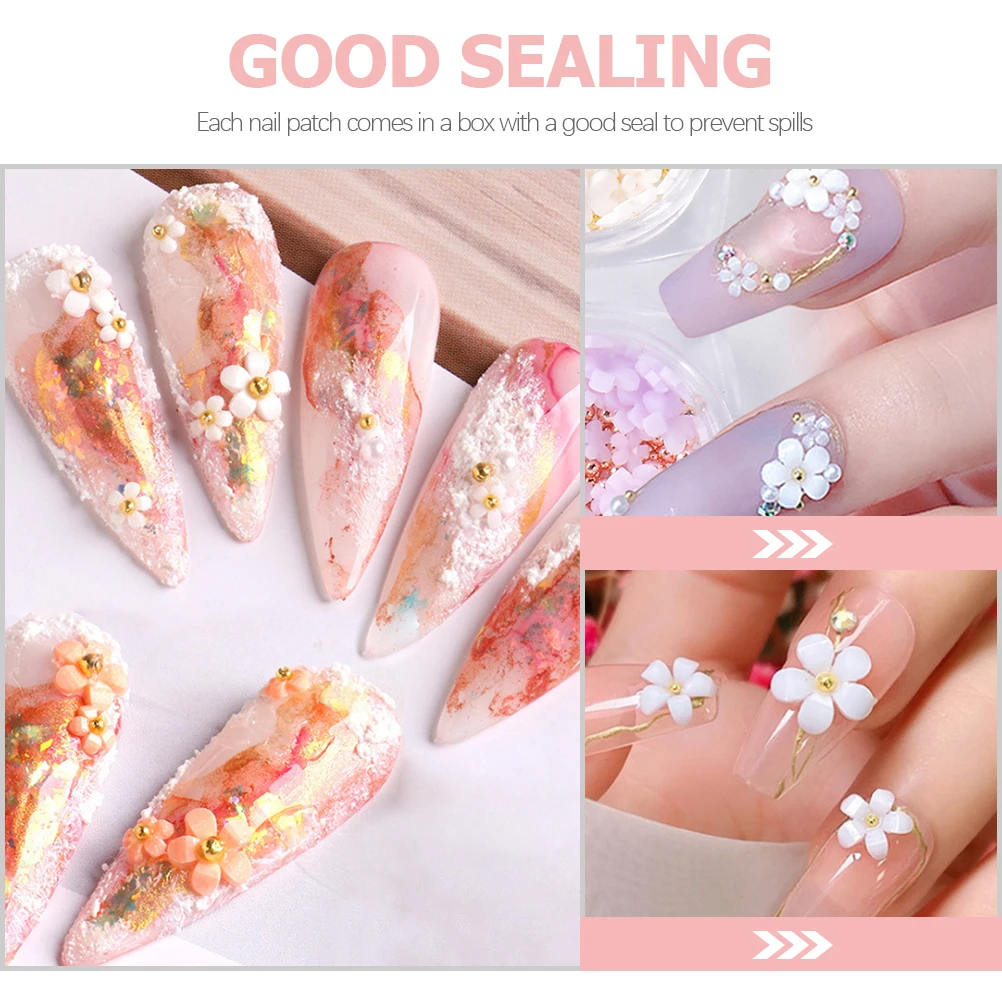 

6 Boxes Sunflower Resin Charms White Yellow Purple Blue Pink Green Nail Art Accessories DIY Decorations for Nails Phone Cases