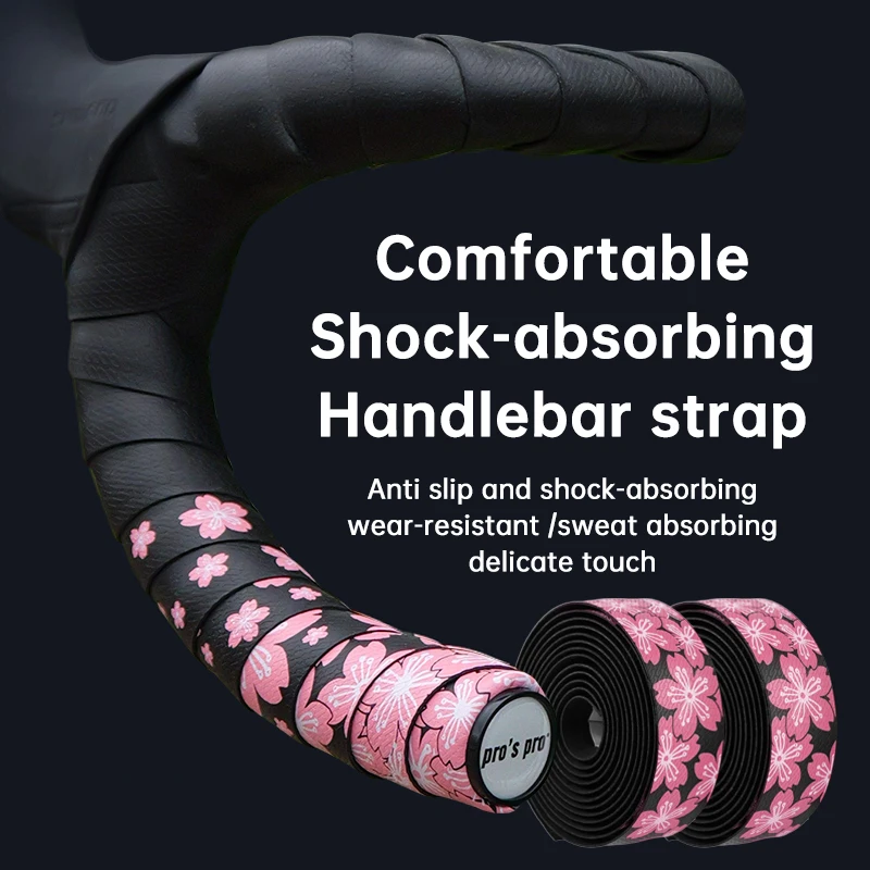 2Pcs Anti-Slip Handlebar Tape PU Road Bike Shock Absorption Handle Bar Tape With Bar End Plugs For Bicycle Racket Cycling Tools