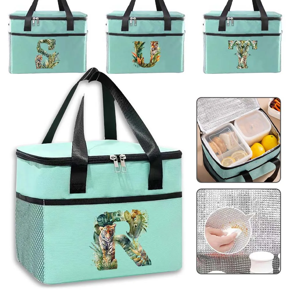 New Food Storage Boxes Lunch Bag Cooler Bags Waterproof Box Hygiene-Friendly Picnic Organizer Boxes Jungle Tiger Letter Pattern