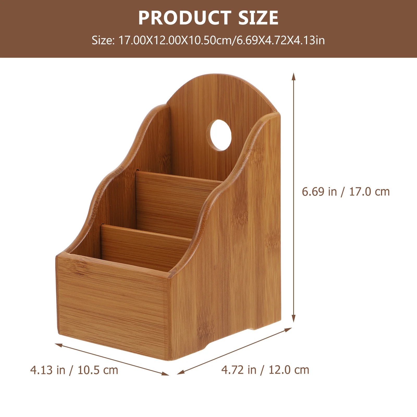Organizador de escritorio de bambú, caja de almacenamiento de Color madera con múltiples compartimentos, soporte para controlador, caja de almacenamiento para teléfono, uso en mesa de oficina, 1 Uds.
