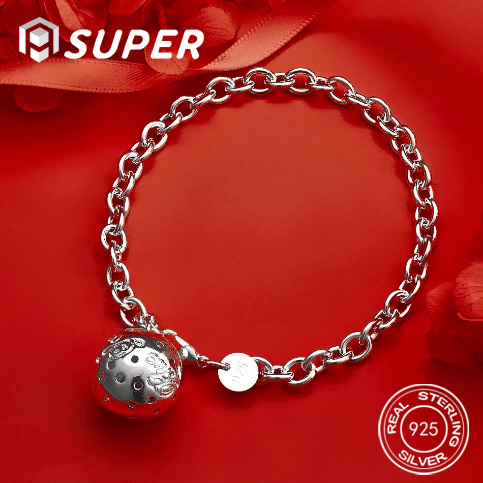 

ALISuper 925 Sterling Silver Exquisite Ball Bracelet Women's Fashion Engagement Accessories Jewelry
