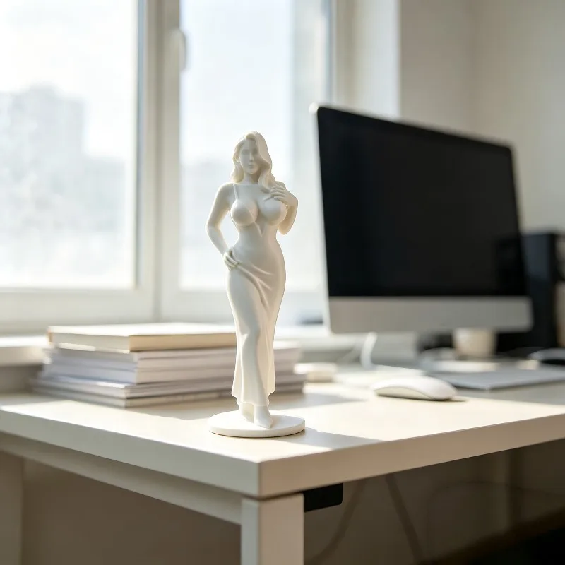 Minimalist 3D Printed Suspender Dress Goddess Sculpture Desktop Ornament Valentine's Day Birthday Decoration