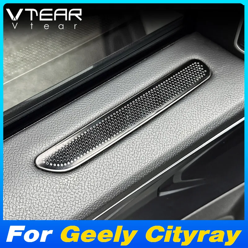 Vtear Car Door Speaker Horn Cover Air Vent Front Panel Trim Frame Sticker Interior Decoration Accessories For Geely Cityray 2024