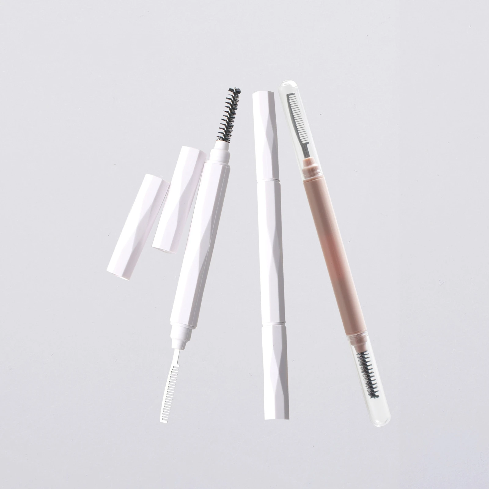 Steel needle eyelash comb 2 in 1 Mascara Wand Brush with Cover Cap Lid Metal Lash Comb Spoolie Lift Eyebrow Brow Eyelash Com
