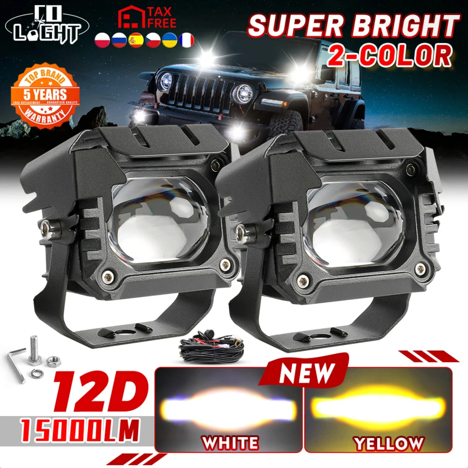 

CO LIGHT 3" Work Light Spot Headlight Driving Lamp 3500K 6000K IP67 Waterproof Truck Offroad SUV 4WD ATV Boat Motorcycle