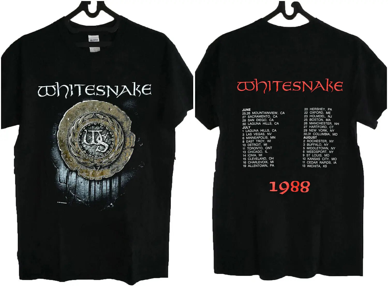 VINTAGE 80S 1988 WHITESNAKE ROCK CONCERT TOUR T SHIRT SIZE S-3XL