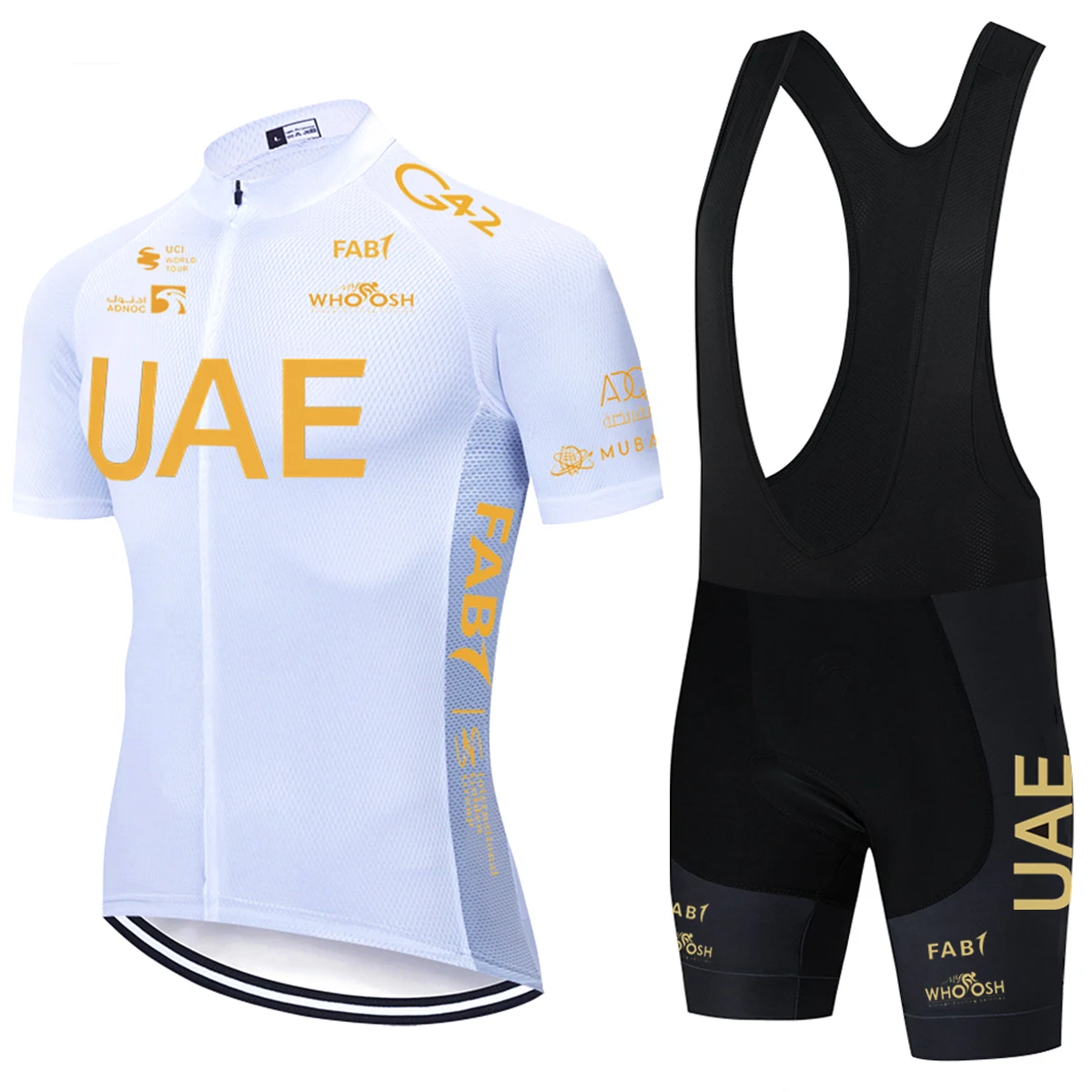 UAE Cycling Jersey Set 2024 Man\'s Team Short Sleeve Cycling Clothing MTB Bike Uniform Maillot Ropa Ciclismo Summer Bicycle Wear