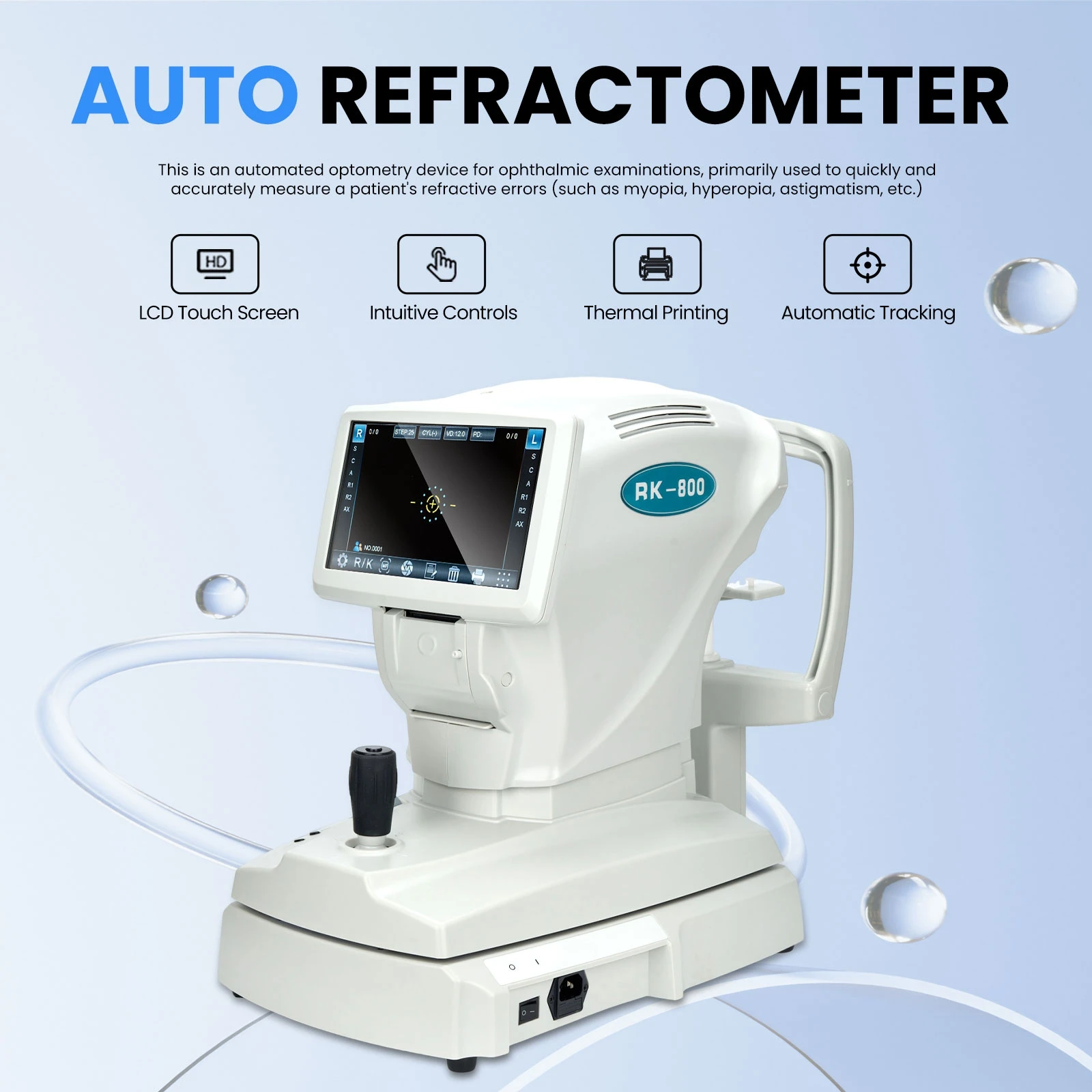 Auto Refractor Automatically Measure The Corneal Curvature Power Auto refractometer with Keratometer Optical Optometry Machine