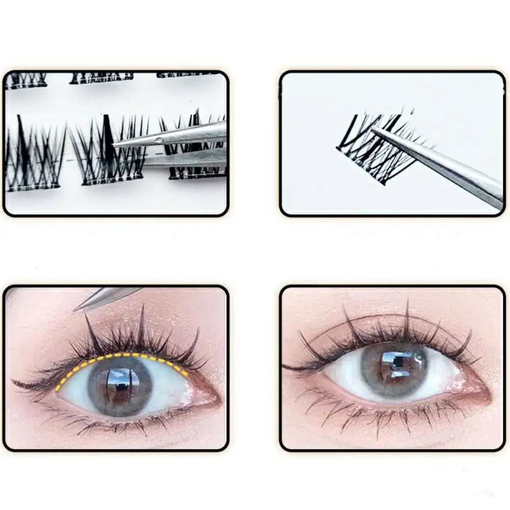 Fluffy Fake Cluster Eyelashes Long Lasting Makeup Tools Glue Free False Eyelashes Resuable DIY Adhesive False Eyelashes Beauty