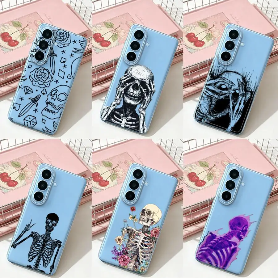 Phone Cover Case for Samsung Galaxy A25 A57 A14 A16 A52 A31 A26 A24 A33 A52 A36 A13 A55 A23 A56 A27 A34 A35 A54 A15 Skull Gothic