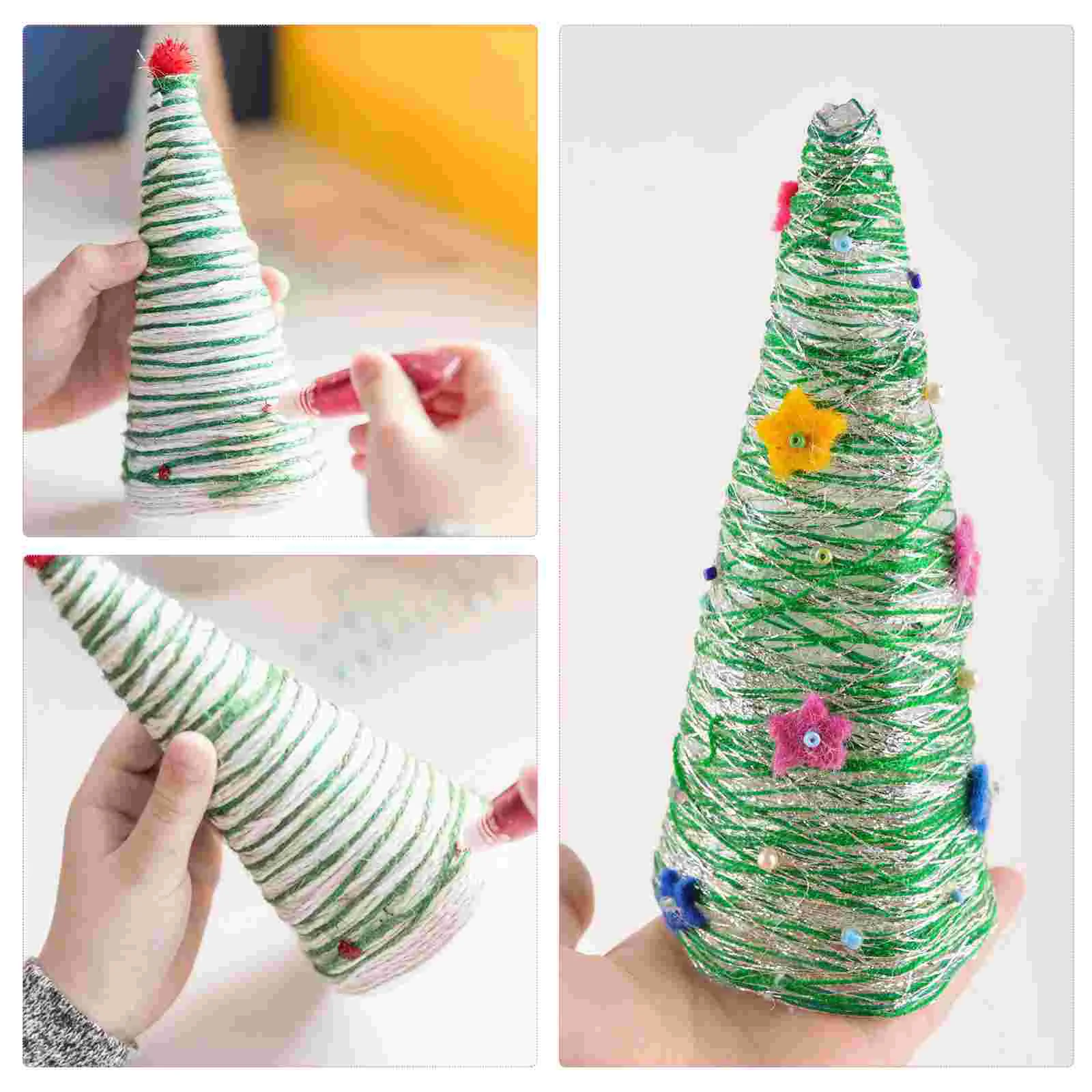 2 PCS Toys for Toddlers Foam Cone Festival Ornament Tree DIY Children White Craft