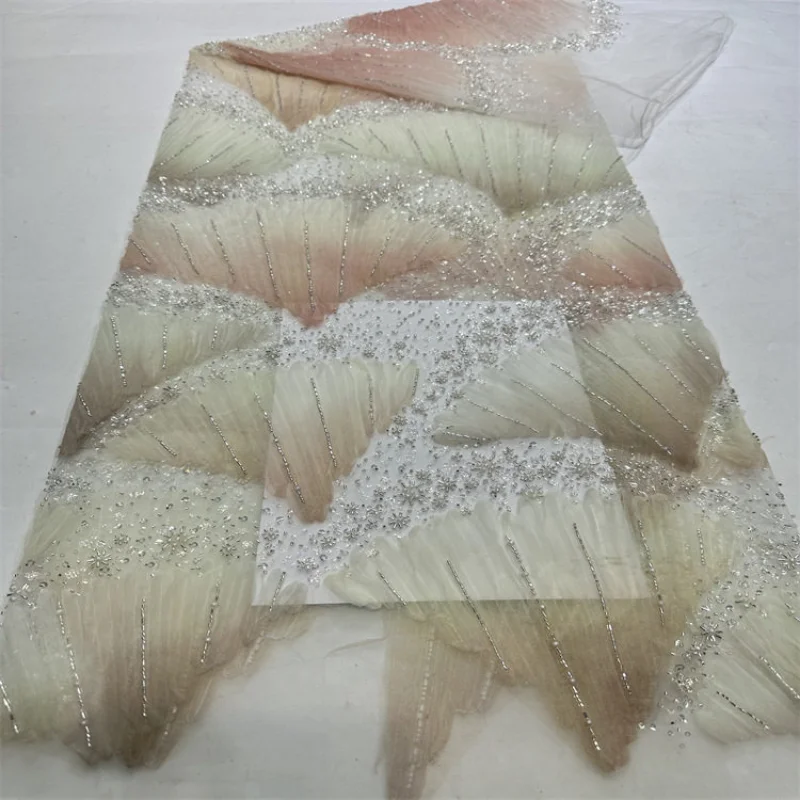 Sequined Embroidered Lace Tulle Fabric for DIY Sewing Handmade Evening Dress Garment Accessories Clothing Fashion Cloth