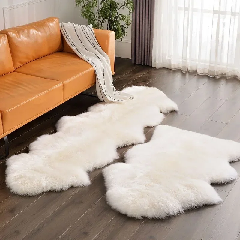 Long Hairy Mat Seat Pad Real Sheepskin Wool Carpet Luxury Living Room Rug Thicken Soft Tapete Shaggy Sofa Chair Cover Home Mats